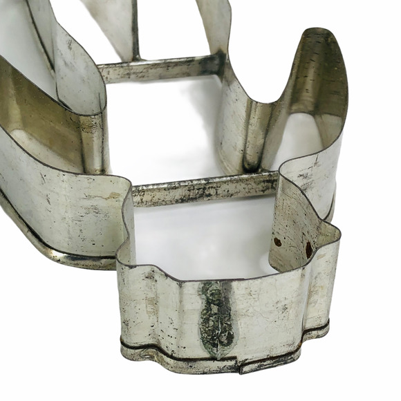 2 Primitive Soldered Gingerbread Man + Cowboy Shaped Cookie Cutters With Handle - Picture 6 of 12